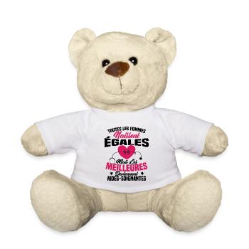 Les meilleures femmes deviennent aides-soignantes - Nounours - blanc - Devant