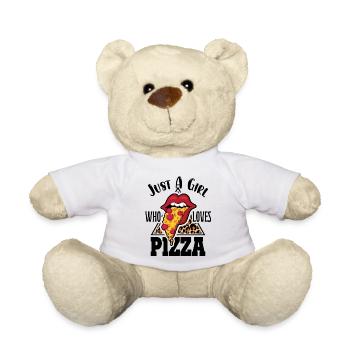 Juste une fille qui aime la pizza drôle de fan de pizza - Nounours - blanc - Devant