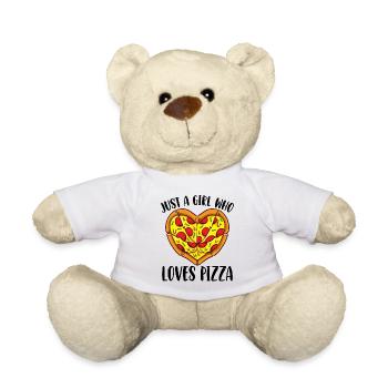 Juste une fille qui aime la pizza drôle de fan de pizza - Nounours - blanc - Devant