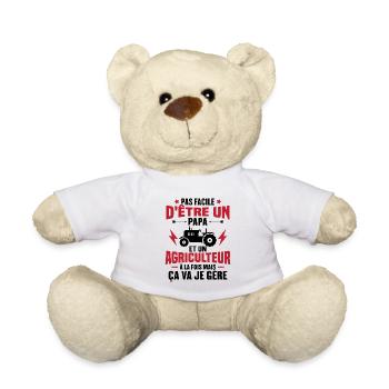 Pas facile d'être un Papa et un Agriculteur - Nounours - blanc - Devant