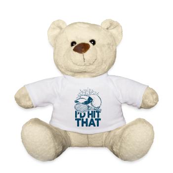 I'd Hit That Funny Tennis Retro Tennis Player - Teddy Bear - white - Front