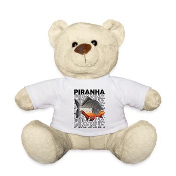 Rotbauch Piranha Monster Fischhüter - Teddy - Weiß - Vorne