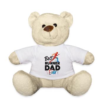 Coureur de course Semi-marathon Papa - Nounours - blanc - Devant