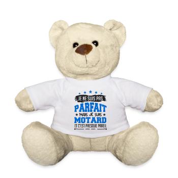 Je Ne Suis Parfait Mais Je Suis Motard - Nounours - blanc - Devant