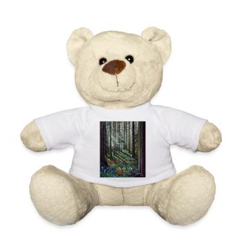 Enchanted Forest Sunbeams Illustration - Teddy Bear - white - Front