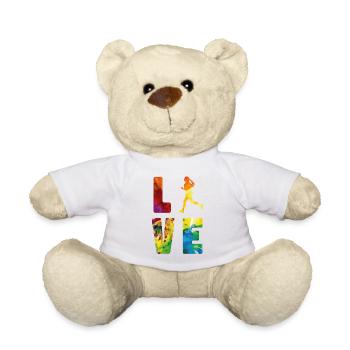 Running Runner Half Marathon - Teddy Bear - white - Front