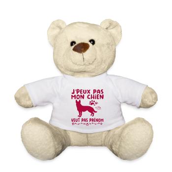 j'peux pas mon chien veut pas prénom - Nounours - blanc - Devant