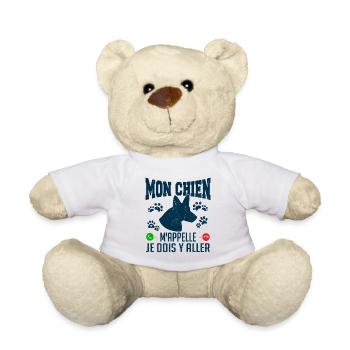 Mon CHIEN m'appelle pour cadeau - Nounours - blanc - Devant