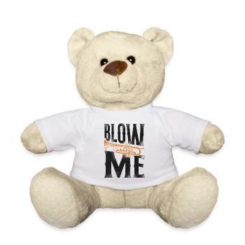 Trumpet Player Vintage Blow Me - Teddy Bear - white - Front