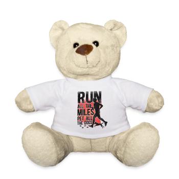 Running Runner Demi-Marathon Chien - Nounours - blanc - Devant