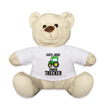 Trecker Bauer Landwirt Traktor Junge Geschenk - Teddy - Weiß - Vorne