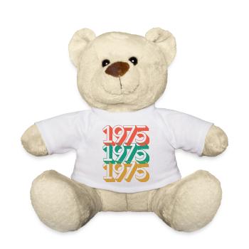 Anniversaire année 1975 / Vintage 1975 - Nounours - blanc - Devant