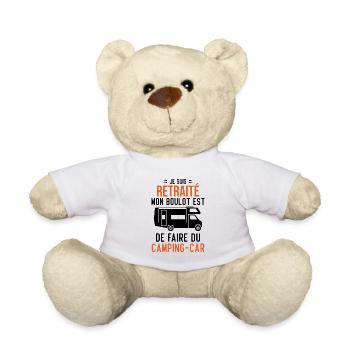 Je suis retraité je fais du camping-car - Nounours - blanc - Devant