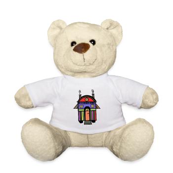Construction trailer colorful colorful hippie house living eco - Teddy Bear - white - Front