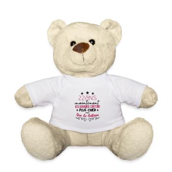 humour anniversaire 22 ans - Nounours - blanc - Devant