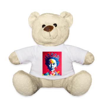 Queen Elizabeth Abstract Image - Teddy Bear - white - Front