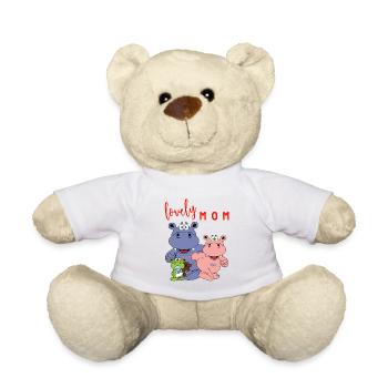 Lovely mom Hippo Hippo Single Parent Mother - Teddy Bear - white - Front