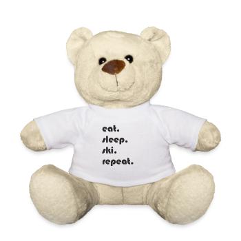 Ski - eat. Sleep. ski. repeat. - Teddy Bear - white - Front