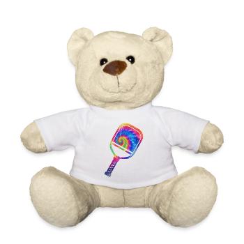 Pickleball Paddle Tie Dye Rétro - Nounours - blanc - Devant