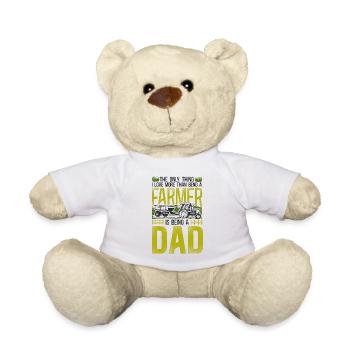 Farming Farmer Dad Father Tractor - Teddy Bear - white - Front