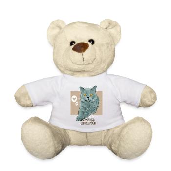 British Shorthair Cat - Teddy Bear - white - Front