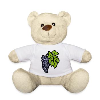 Weinrebe Pinot Noir Geschenk lustig Winzer Traube - Teddy - Weiß - Vorne