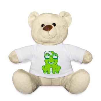 Cool petit garçon grenouille - Nounours - blanc - Devant
