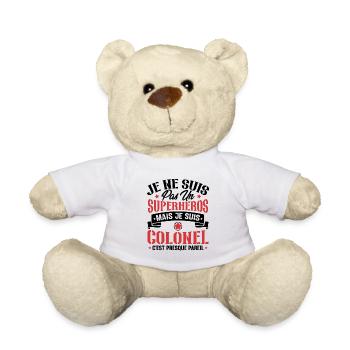 Je ne suis pas un super héros mais je suis colonel - Nounours - blanc - Devant