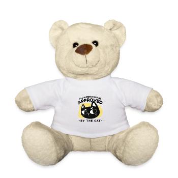 Chat - tous les invités doivent être approuvés par le chat - Nounours - blanc - Devant