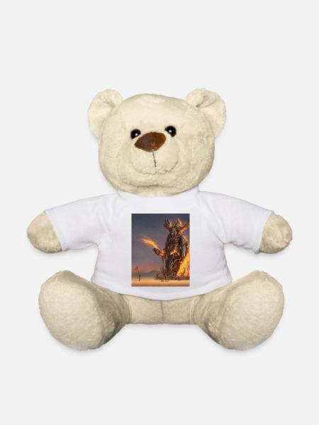 Brennender Mann - Teddy - Weiß