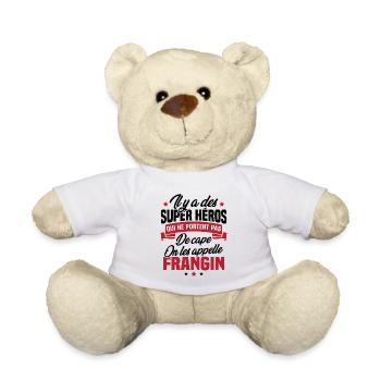 Super héros on les appelle frangin cadeau - Nounours - blanc - Devant