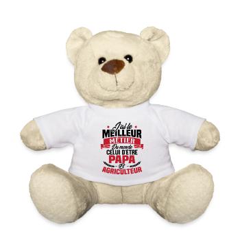 Papa et Agriculteur - Cadeau papa agriculteur - Nounours - blanc - Devant