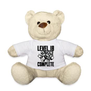 Level 18 Complete Geburtstagsgeschenk 18 Jahre - Teddy - Weiß - Vorne