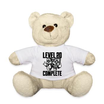 Niveau 20 Cadeau d’anniversaire complet 20 ans - Nounours - blanc - Devant
