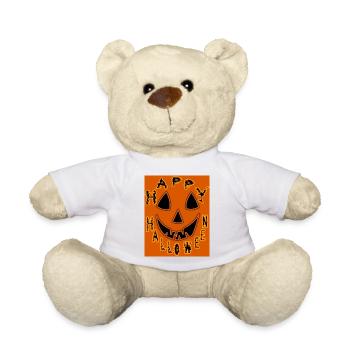 Joyeux Halloween avec la bouche qui rit - Nounours - blanc - Devant