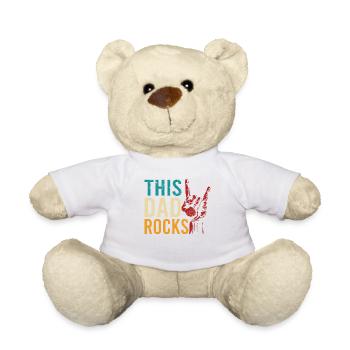 "This Dad Rocks" bester Papa, Vater, Rock and Roll - Teddy - Weiß - Vorne