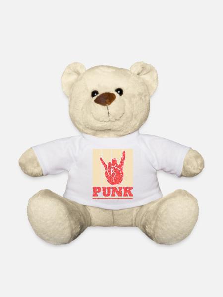 Punk Rock Pogo Anarchie Punks Punk Rocker Punk - Nounours - blanc