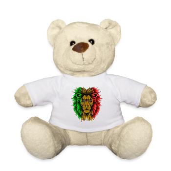 Lion Good Vibes Rastafari Rasta Jamaïque Reggae - Nounours - blanc - Devant
