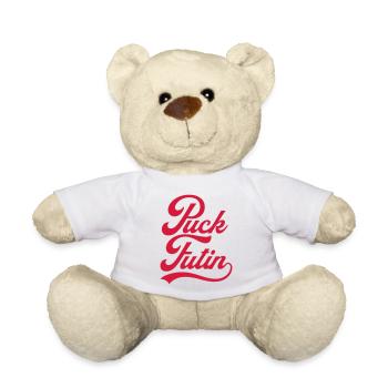 Conception du logo Puck Futin - Nounours - blanc - Devant