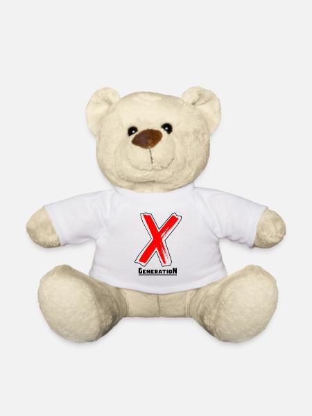 Generation X Buchstaben / X-Symbol Text Geschenk - Teddy - Weiß