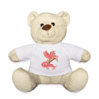 Licorne enchanteresse en rose orange - Nounours - blanc - Devant