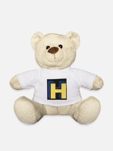 Letter H - Teddy Bear - white