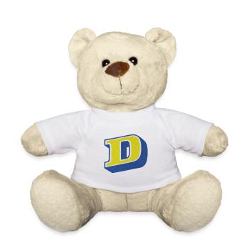 lettre D Typographie - Nounours - blanc - Devant
