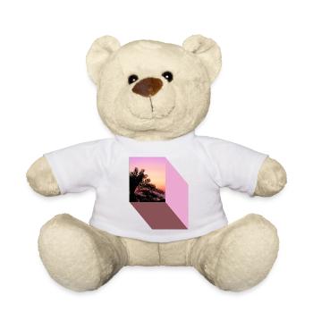 T-shirt vacances plage palmiers vacances été soleil - Nounours - blanc - Devant