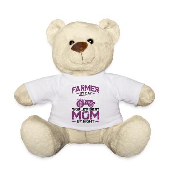 Farming Farmer Mom Mother Vintage - Teddy Bear - white - Front