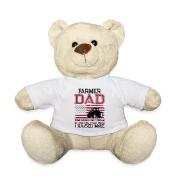 Farming Farmer Dad Father Tractor - Teddy Bear - white - Front