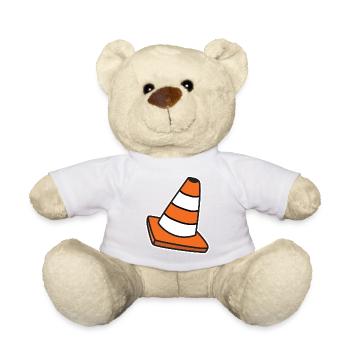 Pylon Traffic Cone Construction Workers Police for Children - Teddy Bear - white - Front
