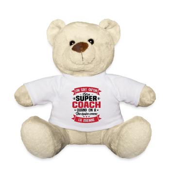 On sait qu'on est un super coach - Nounours - blanc - Devant