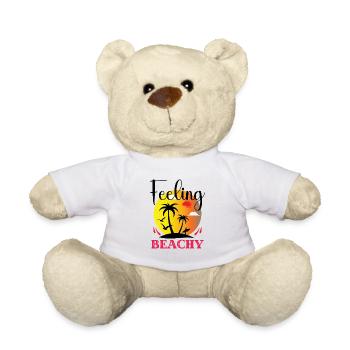Beach feeling summer sun palm trees - Teddy Bear - white - Front
