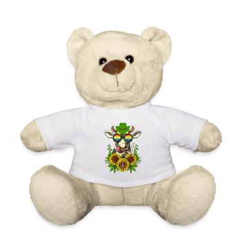 Kuh Regenbogen Bauernhof Hippie Frieden Geschenk - Teddy - Weiß - Vorne